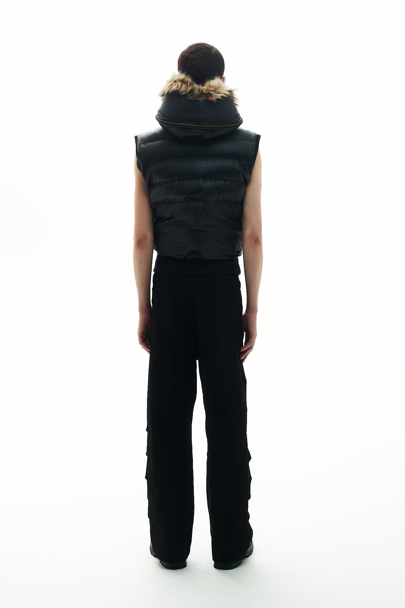 LEATHER/TECH PUFFER VEST